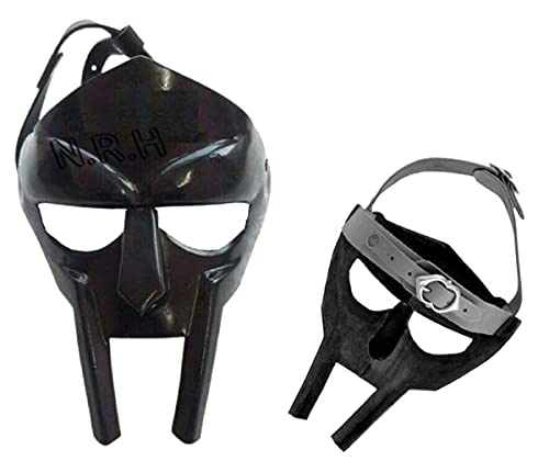 Medieval Steel Roman Gladiator Face Mask MF Doom Re-Enactment Viking MASK Handmade with Leather Strap