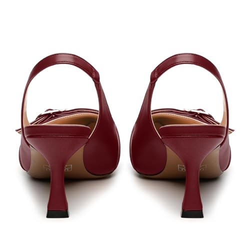 Women's Pumps, Pointed Toe Stiletto Heel Slingback Pumps, Elastic Strap Fashion Solid Matte Pumps for Women4