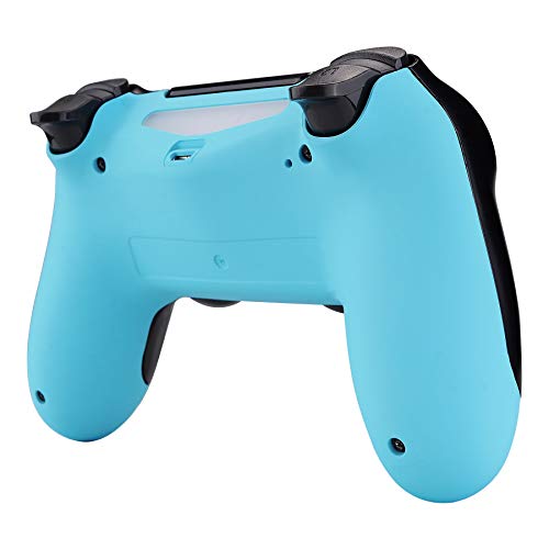 eXtremeRate Heaven Blue Soft Touch Bottom Shell for PS4 Slim Pro Controller, Game Improvement Replacement Parts Back Housing Case Cover for Playstation 4 Controller JDM-040, JDM-050 and JDM-055
