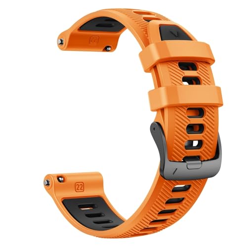 SRMVRNKNNK 22mm Fit For Garmin �V���R���o���h �C�[�W�[�t�B�b�g�X�g���b�v Fit For Forerunner 955/945 �u���X���b�g�ɓK��(Orange black,965 955)