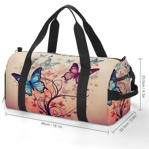 Colorful Butterfly Gym Bag Travel Duffel Bag Sports Tote Bag Workout Bag Weekender Bag for Women Men2