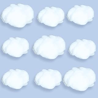 Cotton Simulation Cloud Decorations 3D Artificial Fake Clouds Props, Clouds for Ceiling, Room DIY Cloud Decor Art Stage Wedding Party for Stage Show Party Decor (9 Pieces, Small and Medium Size)