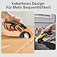 Daakro Schnurlose elektrische Rotationsschere,mit Sicherheitsverschluss Mini-Elektroschere,4V wiederaufladbarem Design Kartonschneider für Filz, Papier, Handwerk, Teppich（Gelb）