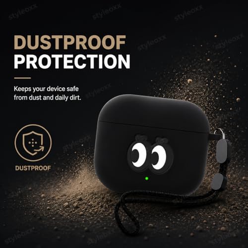Image of Anvique Silicone Case for OnePlus Buds 4 Pro,Shockproof Protective Cover, Scratch Resistant, Lightweight, Precise Fit with Charging Access (Eye Lanyard)