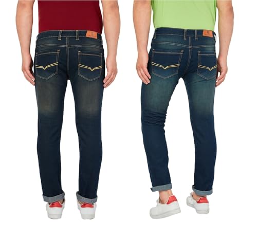 Image of Ben Martin Men's Slim Fit Mid Rise Pack of 2 Stretchable Casusal Denim Combo Jeans Pant, CMB-AU24