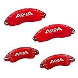 AOOA Red with White Logo Caliper Covers Compatible with 2021-2025 Range Rover Velar(Can't fit HST)– DIY Custom Aluminum Caliper Covers, Easy Install, Exterior Upgrad, Sports Car Owners(Set of 4)