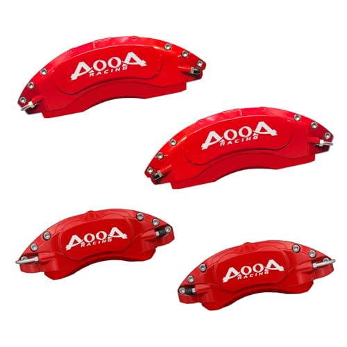 AOOA Red with White Logo Caliper Covers Compatible with 2021-2025 Range Rover Velar(Can't fit HST)– DIY Custom Aluminum Caliper Covers, Easy Install, Exterior Upgrad, Sports Car Owners(Set of 4)