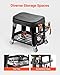 VEVOR Mechanic Stool, 300 lbs Capacity, Black, Industrial Style, Plastic Seat, Wheels, 360 Swivel, Tool Tray, Screwdriver Rack