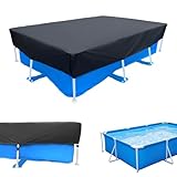 10 x 6 FT Rectangular Pool Cover 118x79 inch Rectangle Swimming Pool Covers 9.8 ft x 6.6 ft Black Pools Cover with Strong Tear Resistant 10 ft Solar Pool Cover Above Ground Waterproof & UV-Resistant