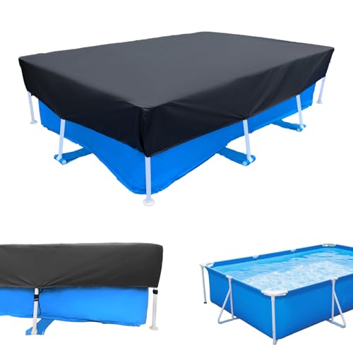 10 x 6 FT Rectangular Pool Cover 118x79 inch Rectangle Swimming Pool Covers 9.8 ft x 6.6 ft Black Pools Cover with Strong Tear Resistant 10 ft Solar Pool Cover Above Ground Waterproof & UV-Resistant