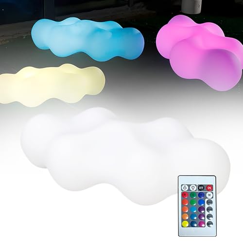PQXQZ Fauteuil Lumineux Décoratif à 16 Couleurs Changeantes avec Télécommande Siège Lumineux Décoratif Forme de Nuage Créative Décoration pour Maison Terrasse...