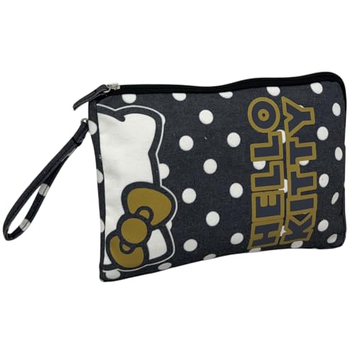 CARTOON Beauty case Hello Kitty pochette a pois con chiusura zip organizer borsa a mano