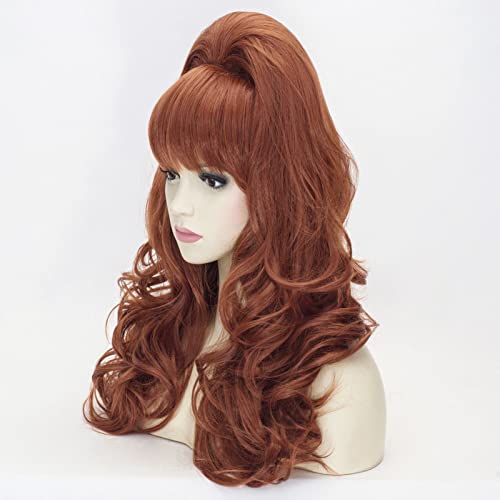 Aicos Auburn Beehive Wig, Vintage Wig, 70S 60S 50S Dress Up Party Wigs For Women Pinup Halloween Costume Wig With Bangs #TOP6