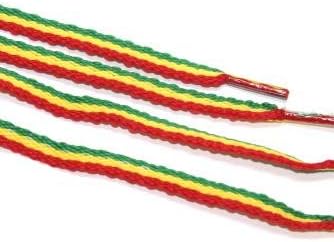 long RED GOLD GREEN RASTA stripe shoe boot laces
