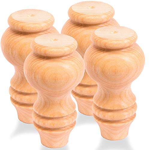 Decorluxes Bun Feet For Furniture Set Of 4 Kallax Legs Short Table Legs Couch Sofa Coffee Table Legs Dresser Legs | No Hardware (5 In) #TOP6