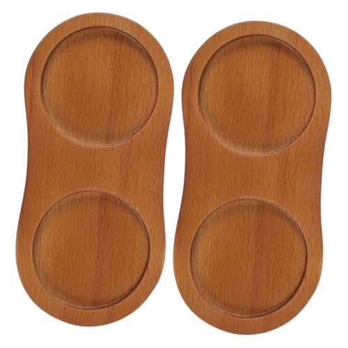 Toyvian 2pcs Wooden Salt and Pepper Tray Bottle Coasters for Kitchen Dining Table Functional Pepper Rest for Salt and Holders
