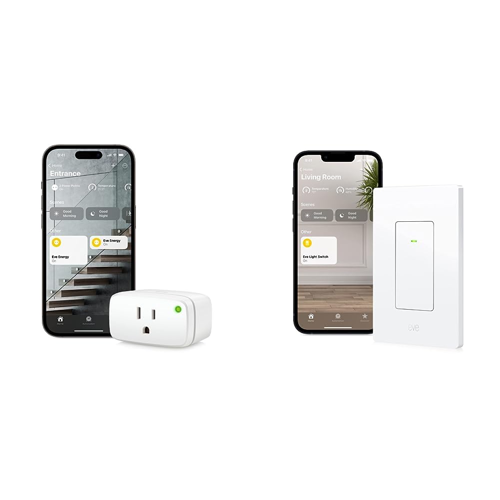 Eve Energy Matter Smart Plug Eve Light Switch - Apple HomeKit Enabled Wall Switch