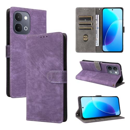 �X�}�z�P�[�X �Ή��@�� for Vivo Y500i / Y31d / Y51 Pro/iQOO Z11x / T5x �X�}�z�P�[�X�y�t���b�v�X�^���h�E�}�O�l�b�g�J�E�J�[�h�X���b�g�t���E�H���b�g�z Purple