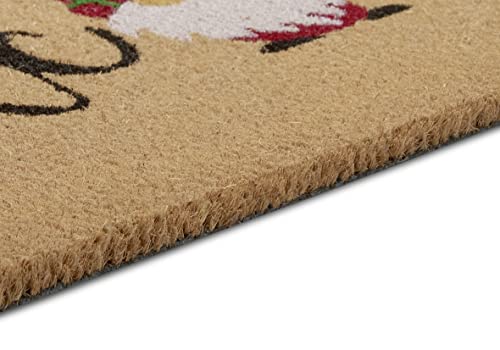 Hanse Home Fußmatte Weihnachten Kokos 45x70cm – rutschfeste Schmutzfangmatte Natur für Innen, Fußabtreter Welcome Wichtel Kokosmatte für Eingangsbereich & überdachten Außenbereich