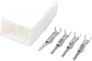 LIANGMEI Qingqing Store 5/10 / 20/50 / Sets 4 Pin Automóvil Blanco Cable de Conector Blanco Cableado Impermeable Cableado Hombre Hembra Socket 174929-1 174922-1 (Color : Gold, Size : 10 Sets_4P)