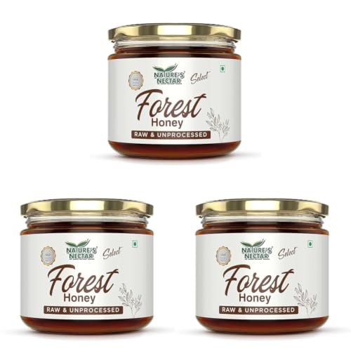 Image of Nature's Nectar Select Forest Honey | NMR Tested | 100% Pure Raw and Unprocessed Honey | 400gm Bottle (Pack of 3)