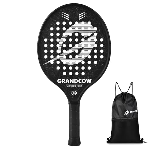 Platform Tennis Paddle Racket Pro Carbon Fiber Power Lightweight Paddles Padel Racquet (1pcs Black)