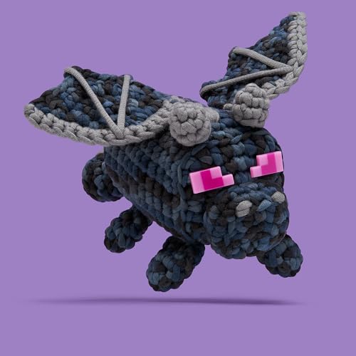 Image of The Woobles Minecraft Crochet Kit - Beginner Crochet Kit for Adults & Kids, Easy Knitting Kit with Woobles Yarn, DIY Crafts, Crochet Animals, Minecrafts, Gift for Gamers & Crafters (Ender Dragon)
