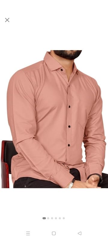 Image of Mens Solid Slim Fit Shirt | Formal Shirts | Men Office Wear | Formal Shirts for Men Office Wear Branded 102-Plain Shirt