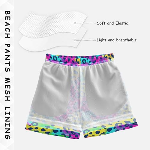 Leopard Rainbow Boys Swim Trunks Toddler Shorts Swimwear Boardshorts4