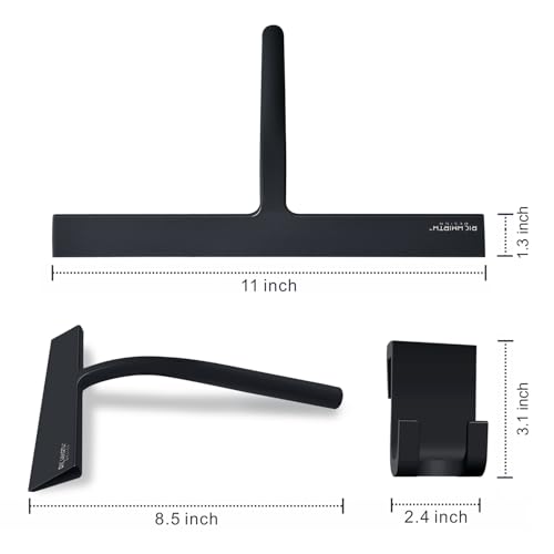 image for RICHMIRTH Silicone Rubber Blade & Hook Shower Window Squeegee 11