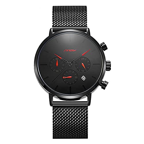 SINOBI Analogue Mens Black Dial Watch - 11S9807G02 (Black Strap) (B09CG2FHPK) Amazon Price History, Amazon Price Tracker