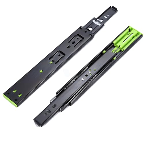 Guias Cajones Carriles con Cierre Suave Railes Cajones Extraibles Juego de 2 (1 par) capacidad de carga 45 kg,3 pliegues para un deslizamiento,de Montaje Lateral,para muebles,cocina o alacenas