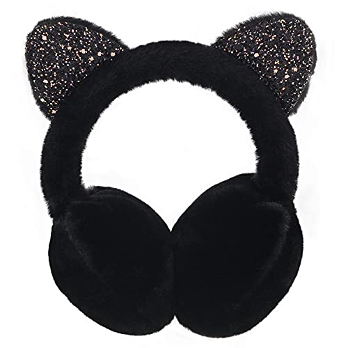 Xiaohawang Winter Earmuffs For Kids Girl Warm Ear Muffs Baby Boy Plush Padded Ear Warmer (C-Black) #TOP12