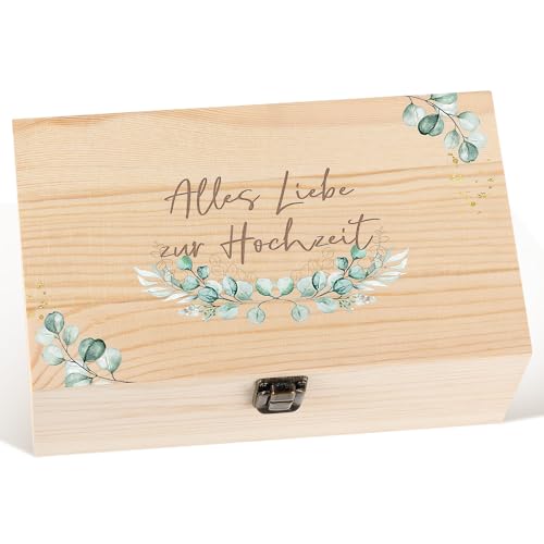 Namalu Geldgeschenk Hochzeit Erinnerungsbox Kartenbox Eukalyptus Deco Hochzeitsgeschenke Geld f&uuml;r Brautpaar Holz Gastgeschenk Box Briefbox Hochzeitsspardose Holzkiste f&uuml;r Hochzeitsdeko