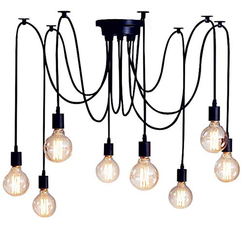Maxmer Lámparas de Araña Iluinación de Techo Luz Colgante 8 Interfaces, Casquillo E27 Máx 60W