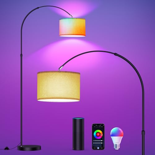 Modlicht Lampada da terra intelligente, funziona con Alexa e Google Home, lampada da terra RGB...