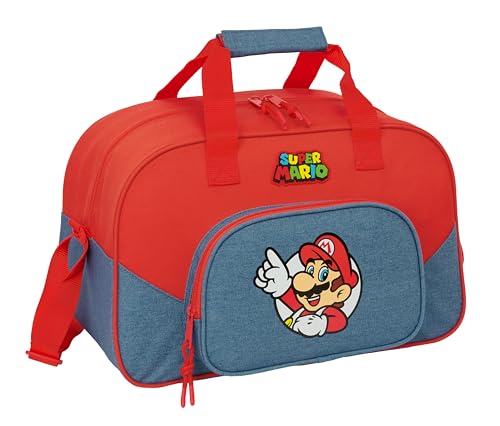 Safta SUPER MARIO - Bolsa de Deporte, Mochila, Ideal para Niños de Diferentes Edades, Cómoda y Versátil, Calidad y Resistencia, 40x23x24 cm