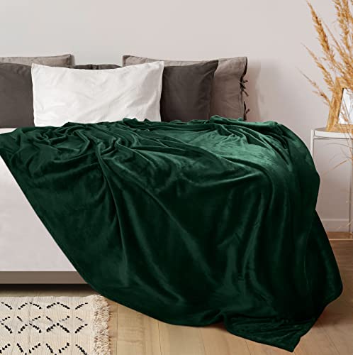 Utopia Bedding Fleece Blanket Throw Size Forest Green 300Gsm Luxury Blanket For Couch Sofa Bed Anti-Static Fuzzy Soft Blanket Microfiber (60X50 Inches) #TOP1