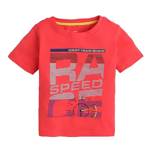 Image of Hopscotch Boys Cotton Graphic Regular Fit T-Shirt (Pack of 5)