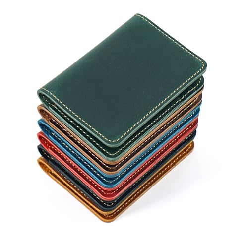 Retro Card Holder Card Holder Multi-Function Card Holder Short Ultra-Thin Wallet(Coffee)3