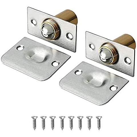 WOOCH Closet Door Ball Catch, Stainless Steel Adjustable Door Ball Catch Hardware for Door, Cabinet, Closet, Kitchen (Brushed Satin Finish 2 Pack) Cover
