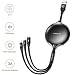Produktbild Cafele Multi Ladekabel Einziehbar 3 in 1, Universal USB Kabel Aluminiumlegierung, 3A Verstellbar Datenkabel Kompatibel mit Phone/ 8Pin/ Type C/MicroUSB Mattgrün/120cm Neu (Schwarz)