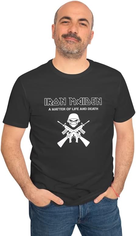 InDIAn CLOTHInG COMen's Regular Fit Iron Maiden Army Graphic Printed T-Shirt/Heavy Metal, Rock Band Music T-Shirt