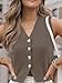 LILLUSORY Sweater Vest Women Dressy Button Up Sweater Tank Tops 2025 Knit Work Business Casual Outfits DeepCamel S