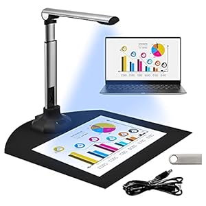 TELAM Draagbare Document Scanner Grootte A3/A4, 12MP Scanner Capture Stand voor Onderwijs, Meertalige OCR, USB, SDK…