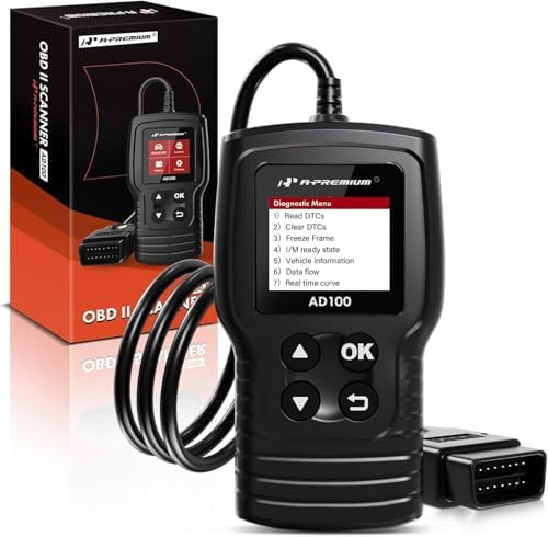 A-Premium AD100 Universal OBD2 Scanner Diagnostic Tool, Car Code Reader OBDII/EOBD/CAN Scan Tool, Check Engine Light/Read Clear Fault Codes/Smog Check/Live Data Stream/Battery Test, For Car Since 1996