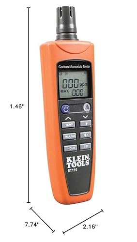 image for Klein Tools ET110 CO Meter, Carbon Monoxide Tester and Detector with E