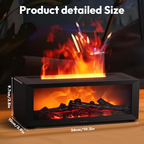 Diffuseur d'huiles essentielles avec cheminée LED et télécommande - 8