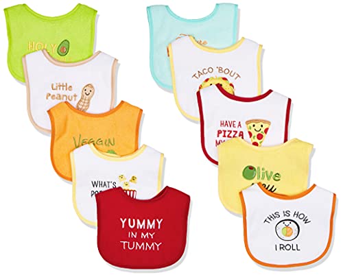 Image of Hudson Baby Unisex Baby Cotton Terry Drooler Bibs With Fiber Filling