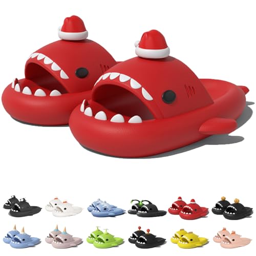 Jfxgjuv Ice Cream Topper Shark Slipper, Ice Cream Shark Slides, Shark Slides with 3D Funny Fins, Unisex Cloudy Shark Slippers, EVA Open Toe Shower Pool Beach Shoes